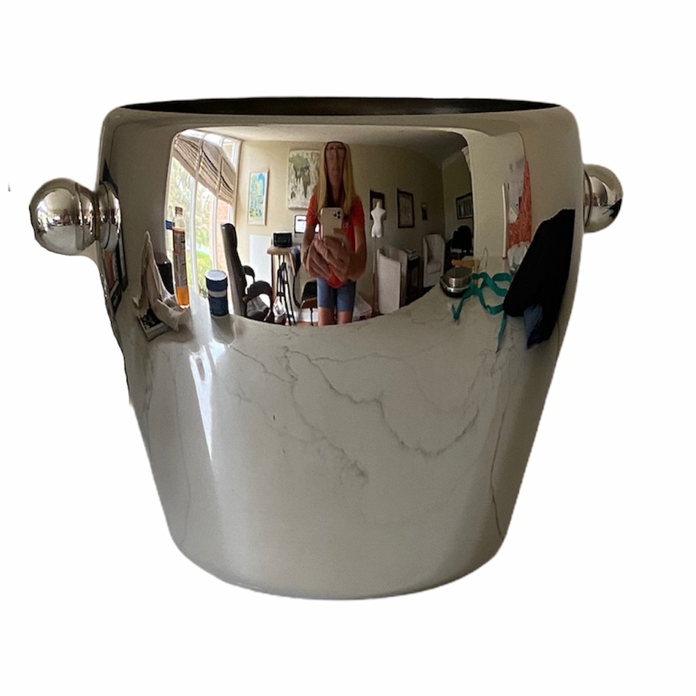 Towle Retro Stainless Steel Ice Bucket Silver Barware Wedding Gift 90s
